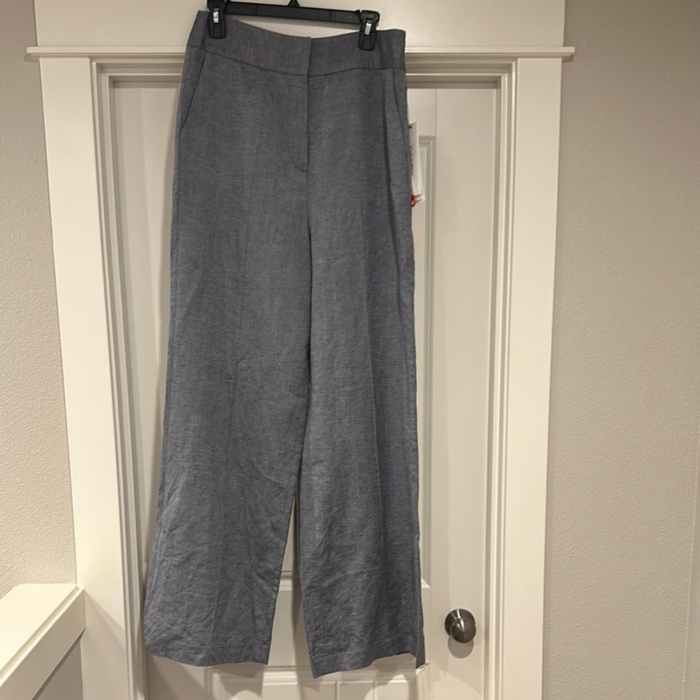Calvin Klein whitney pant women's dress pants wide leg blue gray size 10 NWT