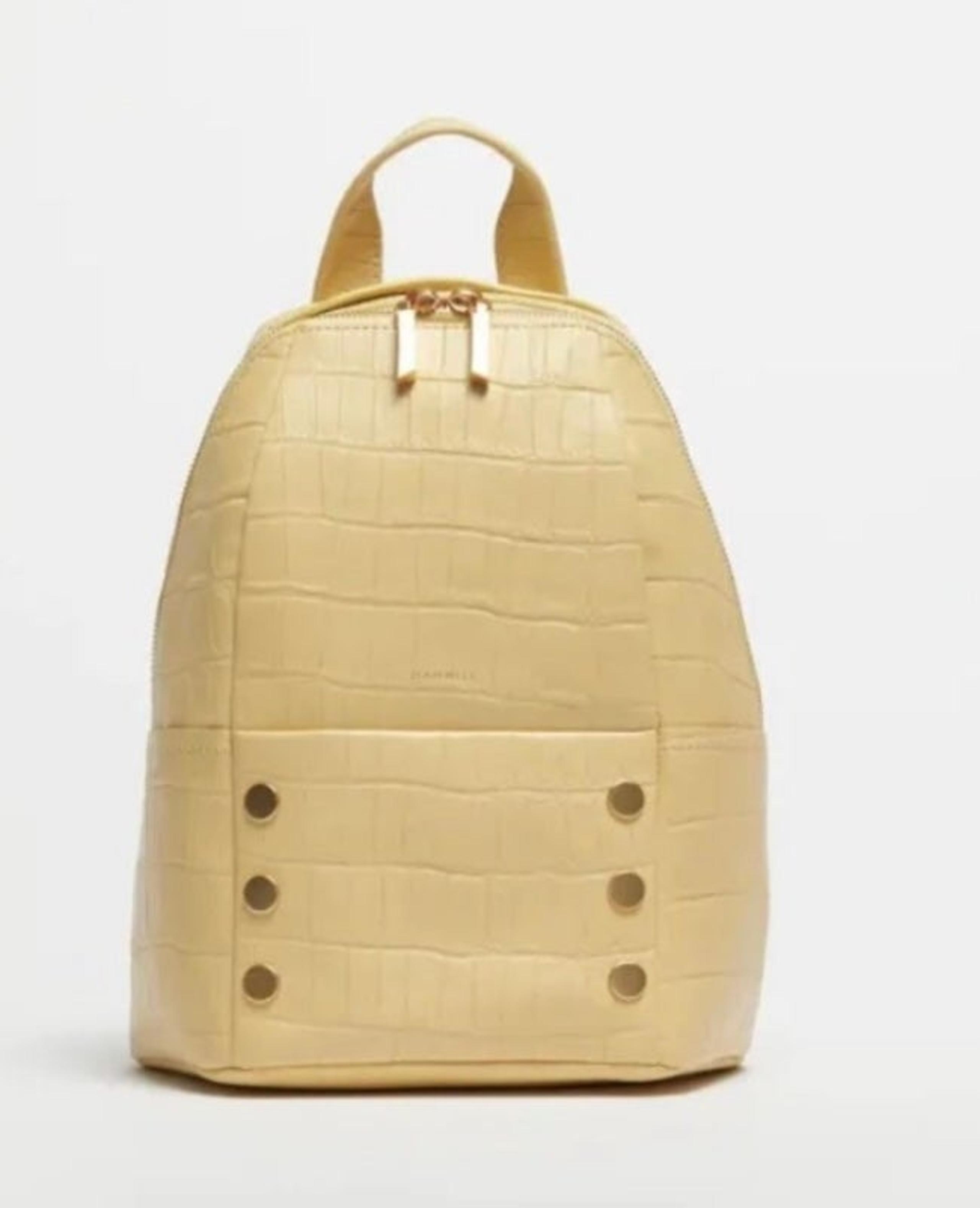 Hunter Medium Sunstruck Yellow Crocco Leather Backpack - Hammitt