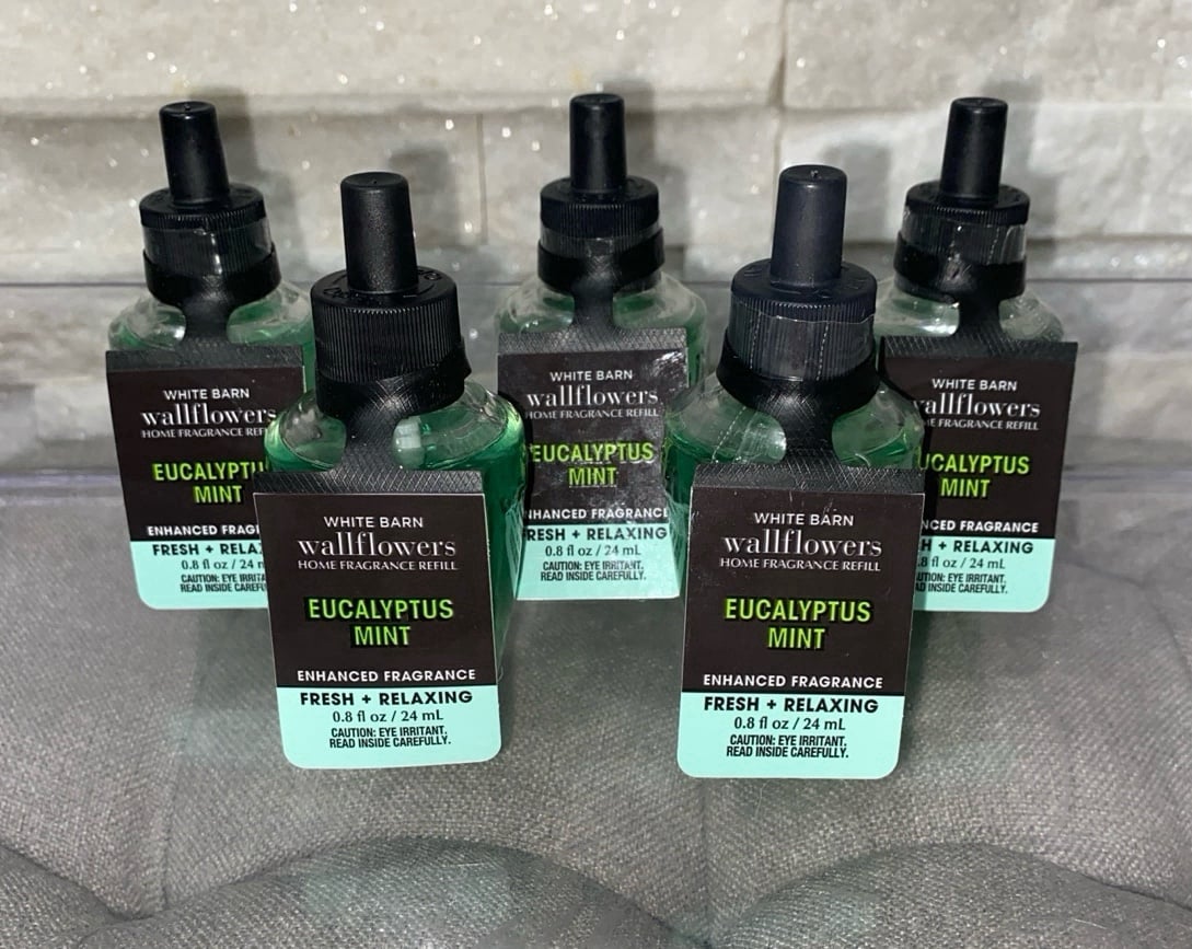 Bath & Body Works EUCALYPTUS MINT Wallflower Refill X5 Bundle
