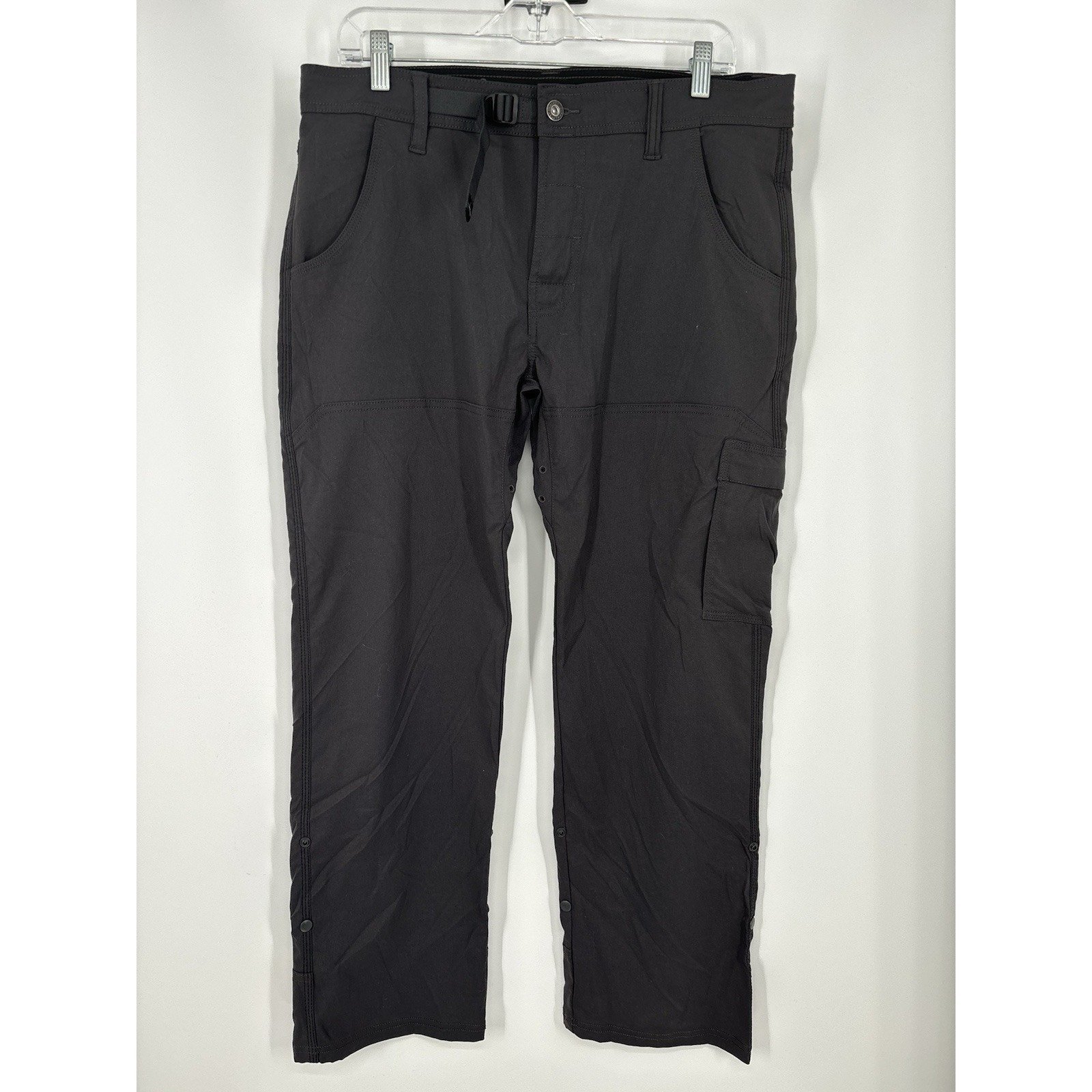 Parana Stretch Zion Pants Belted Cargo Nylon Vented Roll Up Shadow Grey 34x30