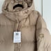 Coach Women's Size L Short Duck Down Puffer Beige Hooded New Logo Jacket Coat