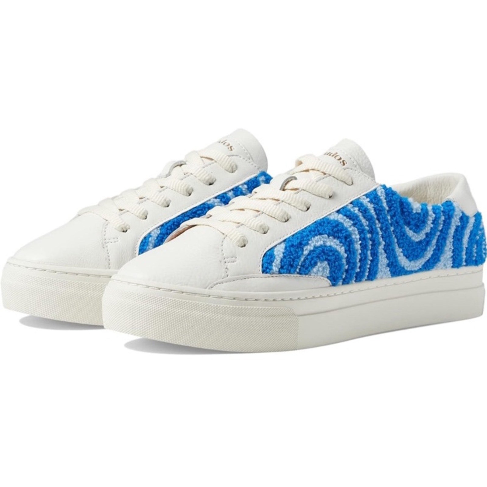 New soludos Psychedelic Spiral Ibiza Platform Sneaker in Marine Blue size 10