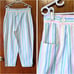 1980s Pastel Capris 80s Vintage Volup Pants Tall Large Curvy Rainbow Stripes 70s