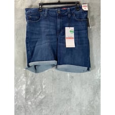 Celebrity Pink Women's Darkest Night Mid-Rise Cuffed Bermuda Denim Shorts SZ 14