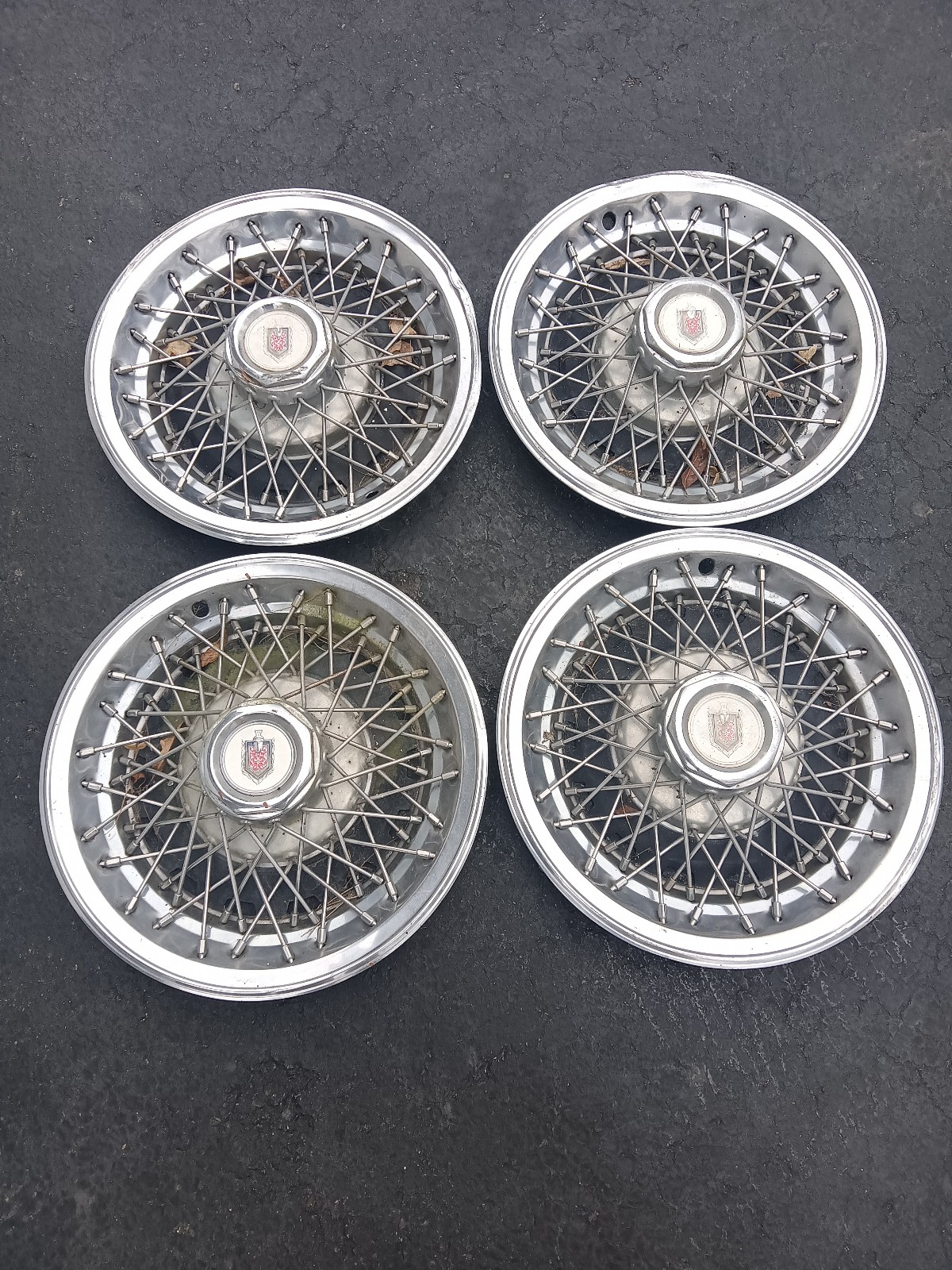 1980 Chevy Monte Carlo 14 Inch Wire Hubcaps Set