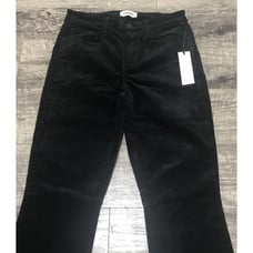 NWT L'AGENCE Women's Oriana Sz 25x32 High Rise Jeans Suede Black NOIR A7