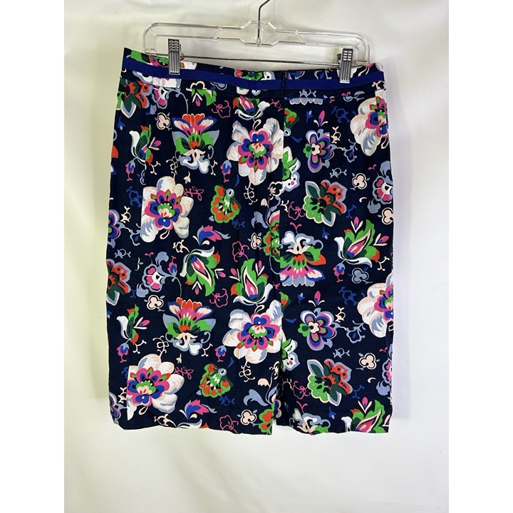 Boden Womens 10 Rainbow Floral Straight Knee Skirt