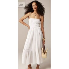 J. Crew Clio Maxi Dress Smocked Textured Gauze A-Line Lined Cotton Flowy Size XL