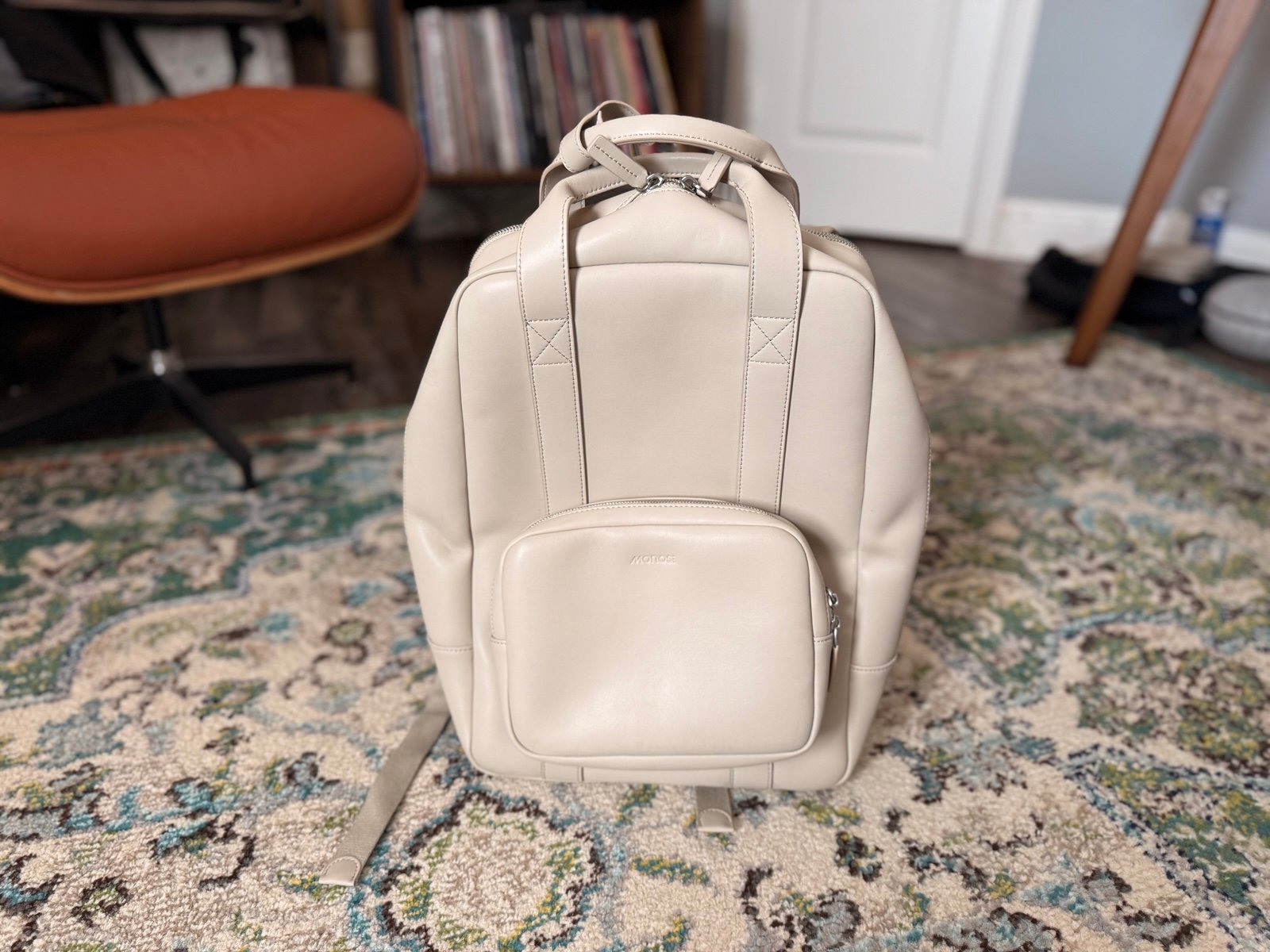Monos Cream Vegan Leather Backpack
