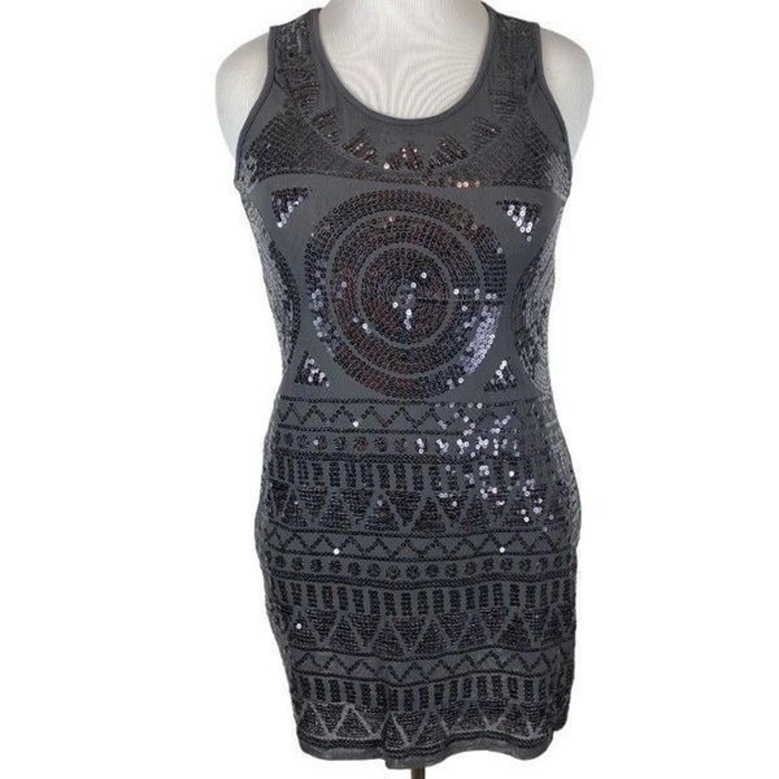 YA Los Angeles Grey Sequin Dress- Size L