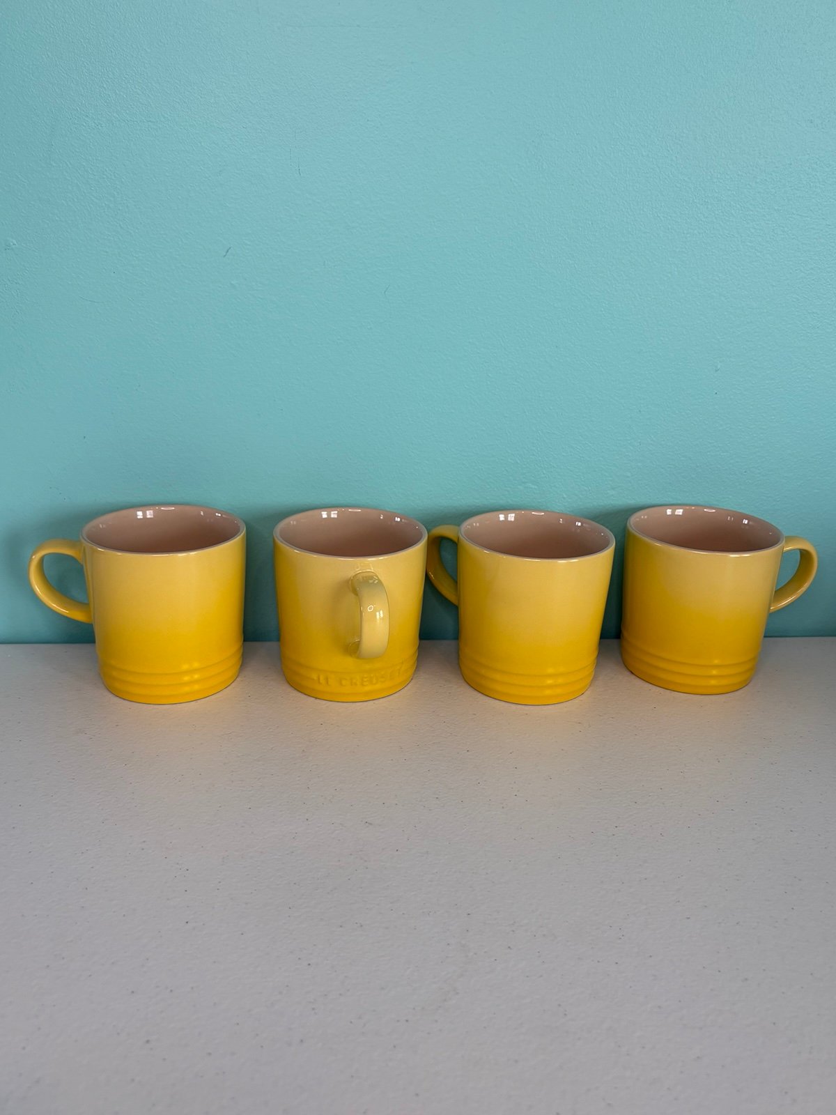 Le Creuset Stoneware 350ml Coffee Mug Soleil Set of 4