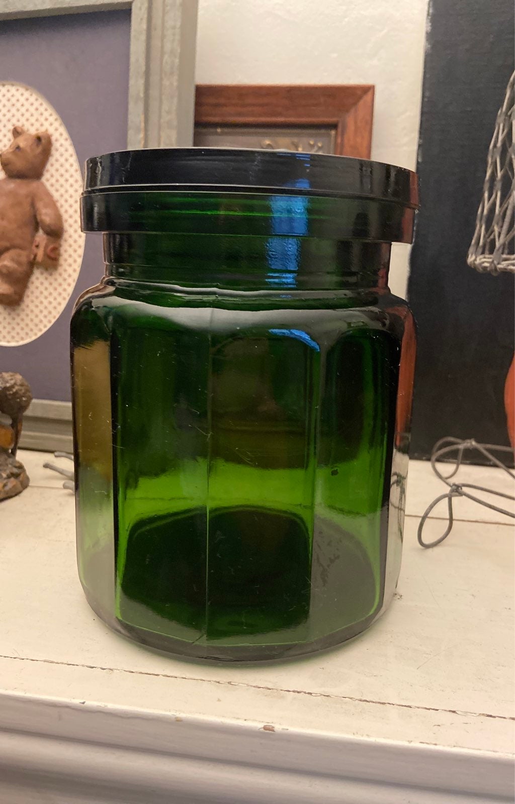 Vintage Glass lidded jar