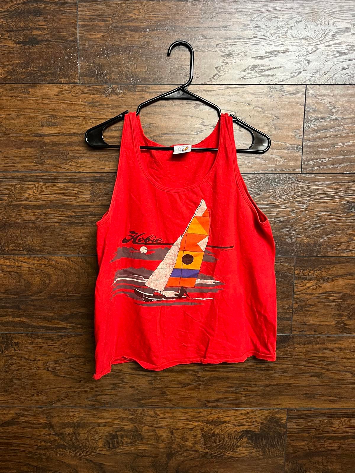 VTG Hobie Cat Sail Boat Tank Top - 1986 Hobie Surf - L