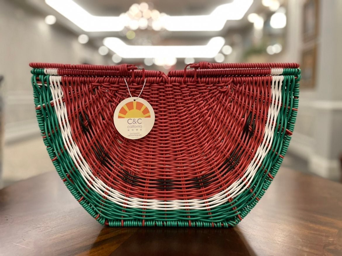 NWT Watermelon Wicker Picnic Basket