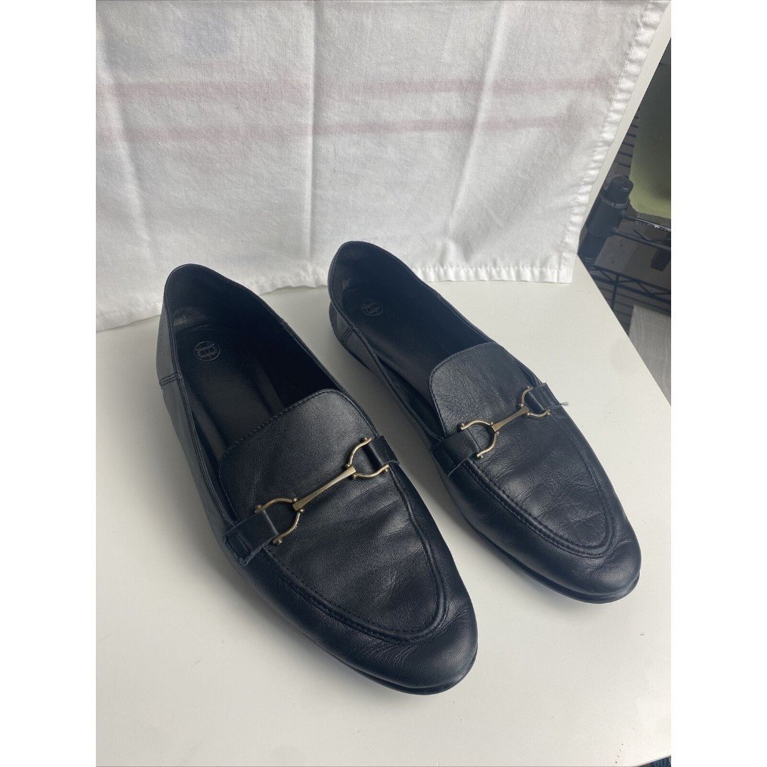 Massimo Matteo Black Leather Driving Loafers US 8.5 EU 41