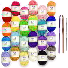 24 Acrylic Yarn Skeins | 525 Yards of Craft Yarn