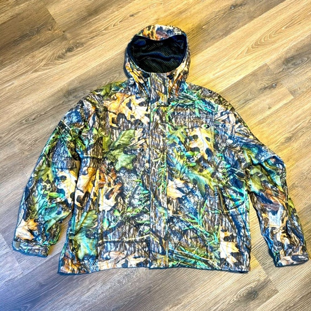 Vtg mossy oak raintaimer II jacket in camo size XL in forest floor hooded