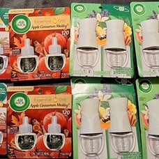 12 Pk Air Wick Apple Cinnamon Medley Essential Oils 2 Refill& Scented Oil Warmer