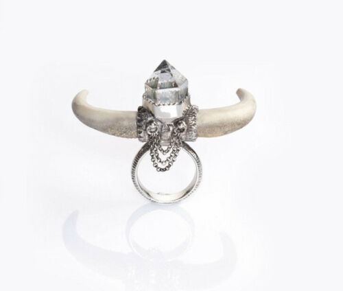 Spell & the Gypsy Collective Designs Silver Thunderdome Crystal Ring Sz 7