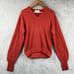 Vintage 70s Lord Jeff Orlon V-Neck Sweater Mens M Red Made in USA Grandpa
