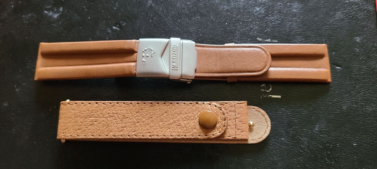 2 new genuine TOURNEAU leather straps.