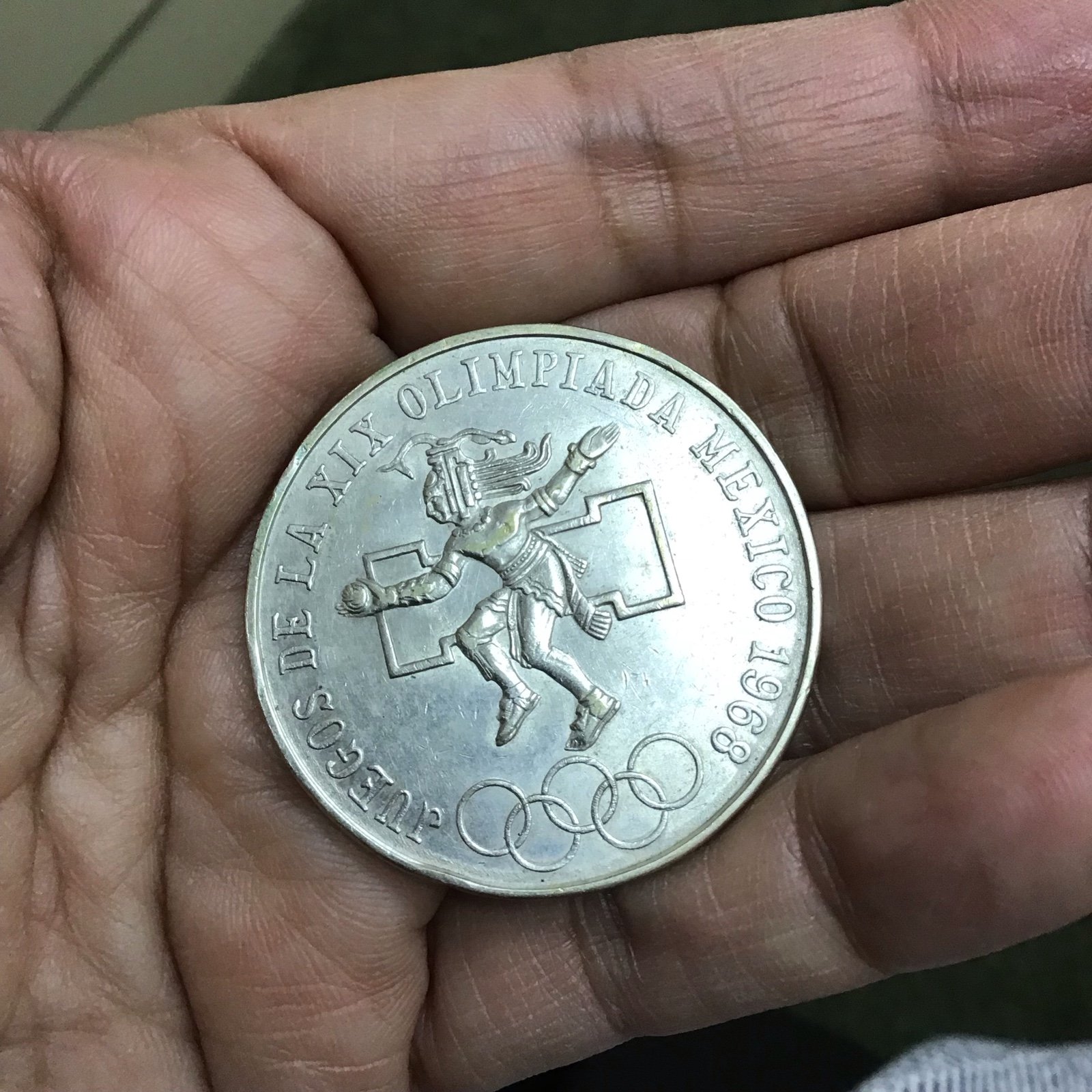 1968 Mexican Olympic Silver Coin 25 Pesos
