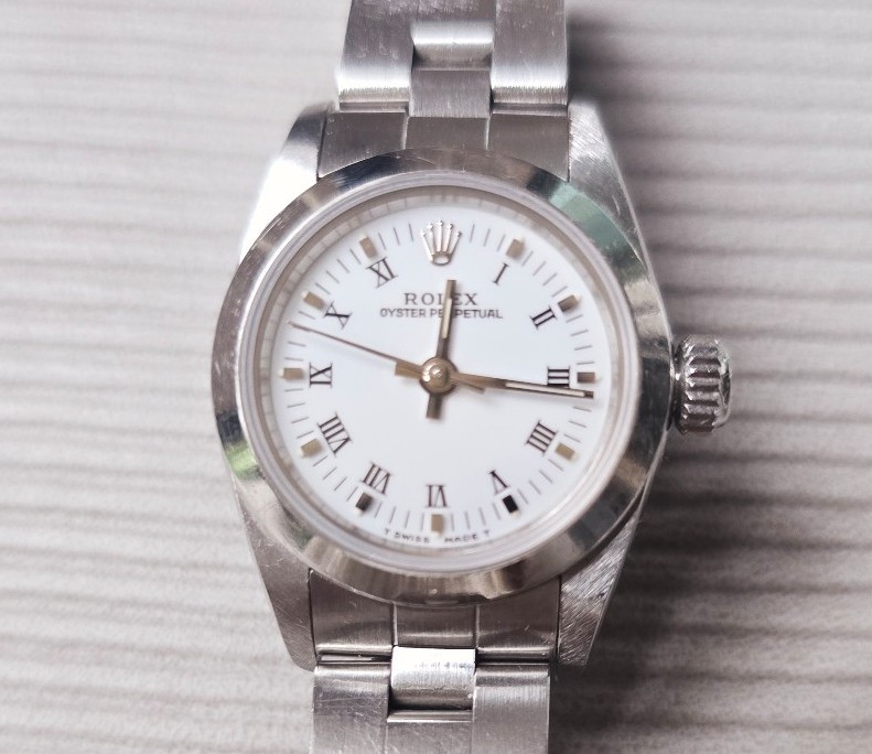 Auth Automatic Rolex Oyster Perpetual 78340 25mm women's roman numbers watch