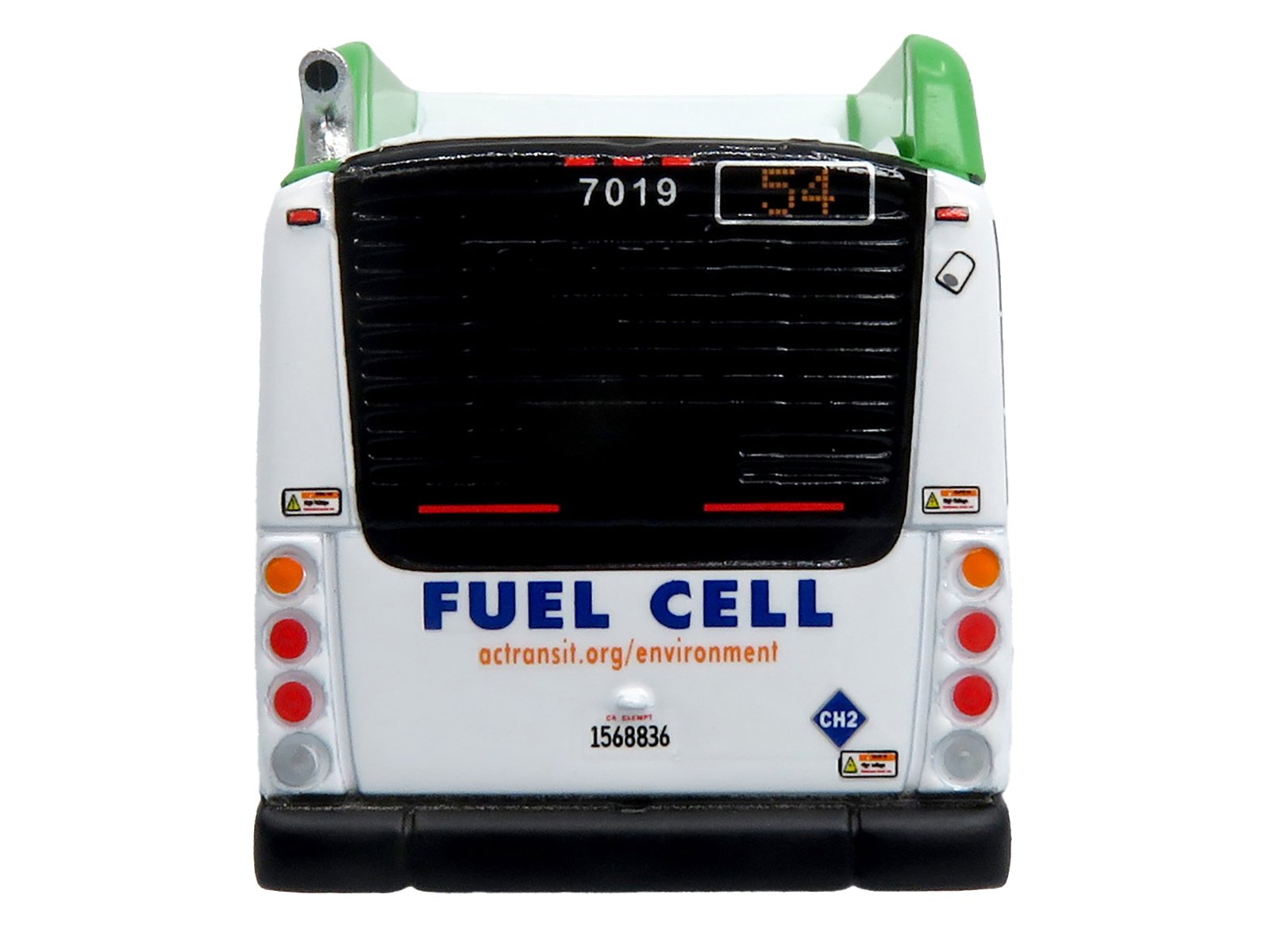 New Flyer Xcelsior XHE40 Transit Bus AC Transit - Zero Emission White and Gree
