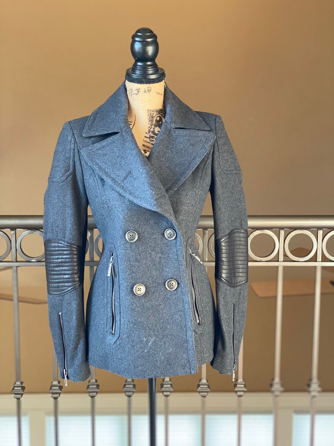 BCBG Grey RWool Coat Grey/Charcoal Coat