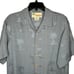 KulaKula 100% Silk Palm Tree Print Hawaian style button up Size Small Blue