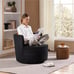 Swivel Accent Armchair, 360-Degree Swiveling Barrel Living Room Chair