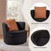 Swivel Accent Armchair, 360-Degree Swiveling Barrel Living Room Chair
