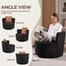 Swivel Accent Armchair, 360-Degree Swiveling Barrel Living Room Chair