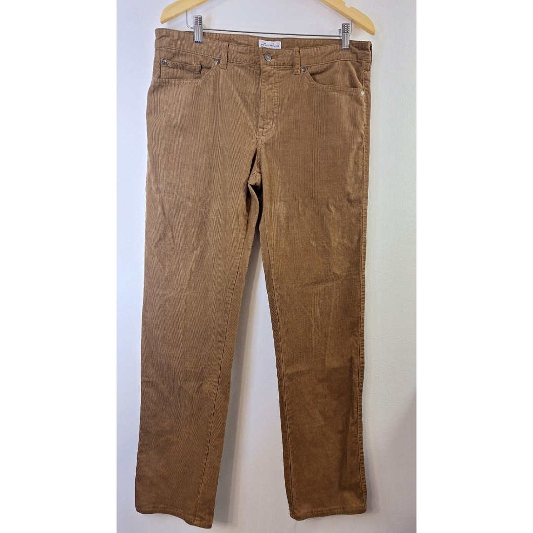 PETER MILLAR Brown Corduroy Pants Men's Sz 34 Preppy Casual Career Gorpcore Work