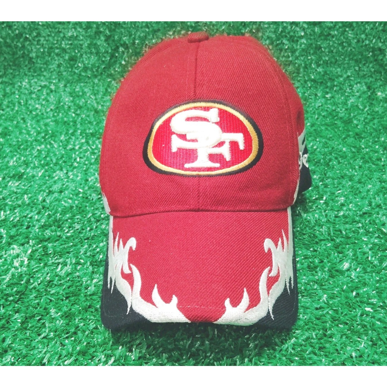 San Francisco 49ers Football Hat Men's One Size Red Adjustable Strapback Cap