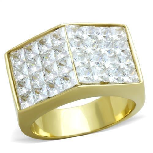 Mens Gold Ring Stainless Steel Anillo Color Oro Para Hombre Acero Inoxidable wit