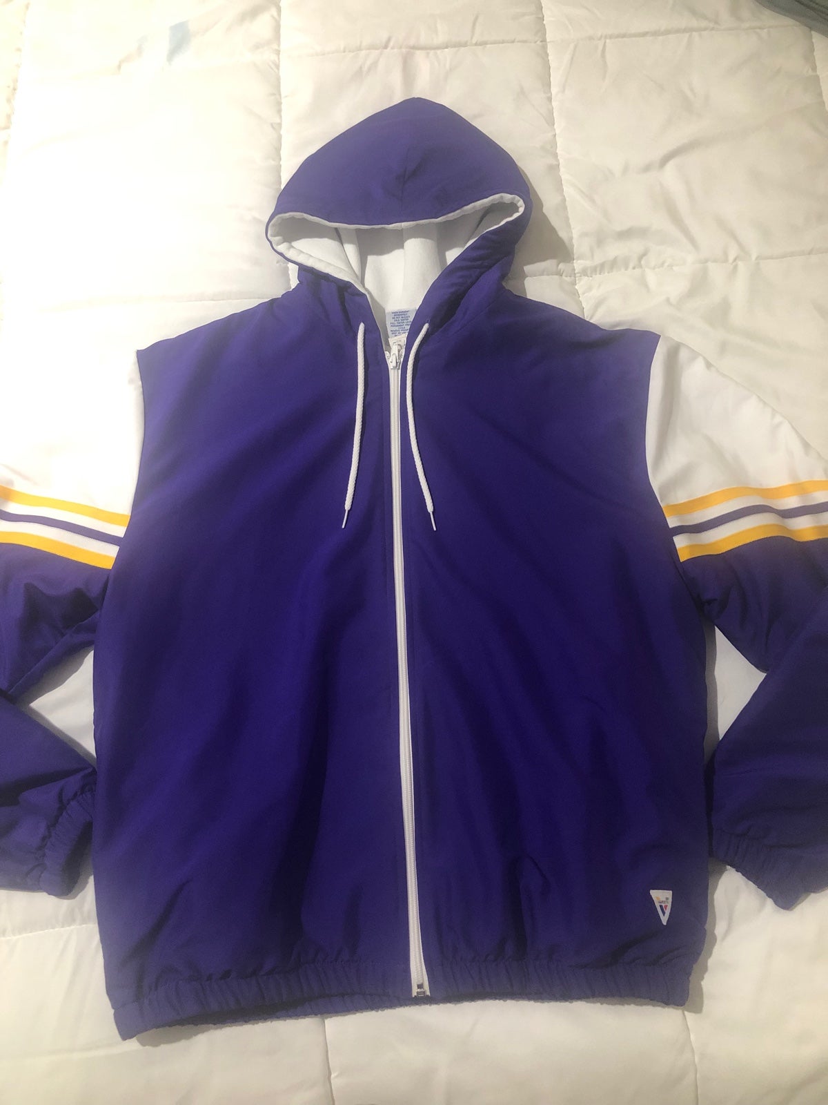 VARSITY HOODED JACKET SIZE LARGE