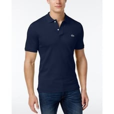 Lacoste Men’s Slim Fit Short Sleeve Ribbed Polo Shirt Navy Size XXL