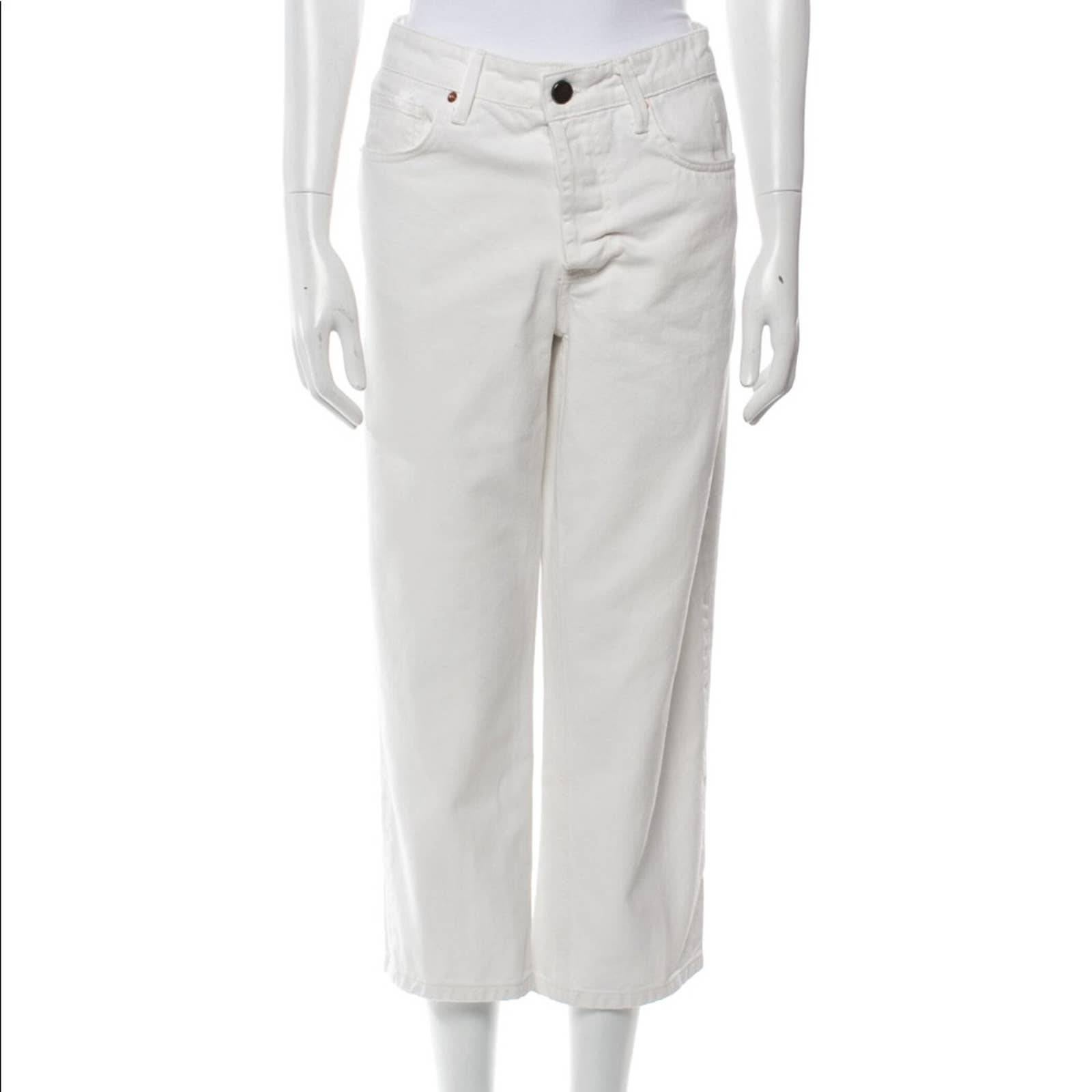 Raey Mid Rise Skinny Leg White Jeans