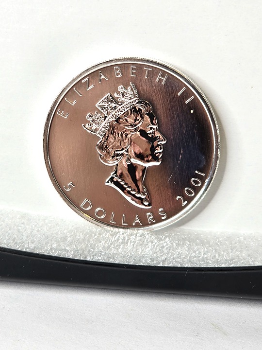 Silver Coin 1oz 99.9% Pure Canada 5 Dollar 2001