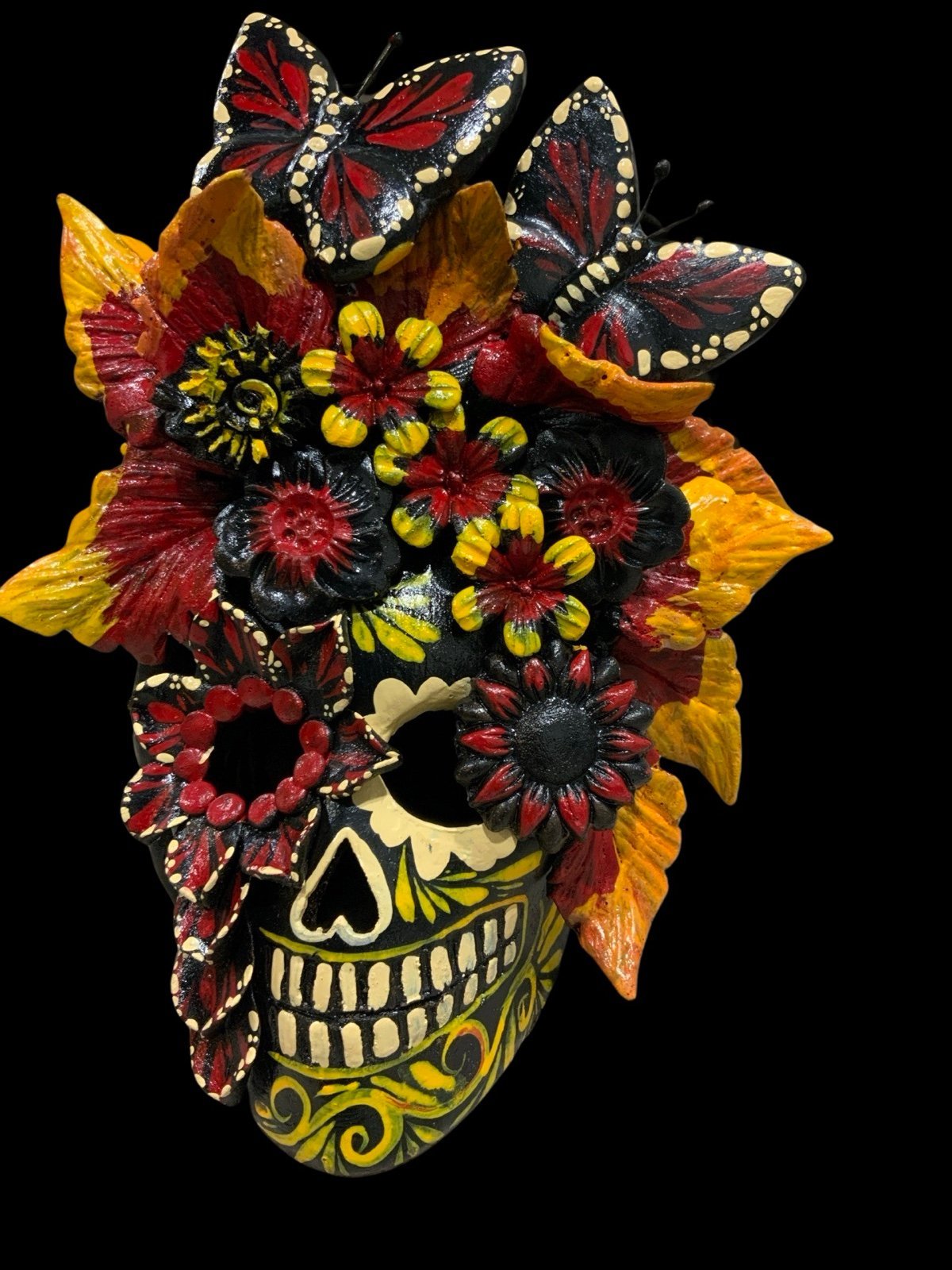 Clay Day Of The Dead Calavera/ Calavera Artesanal De Barro * Litza *