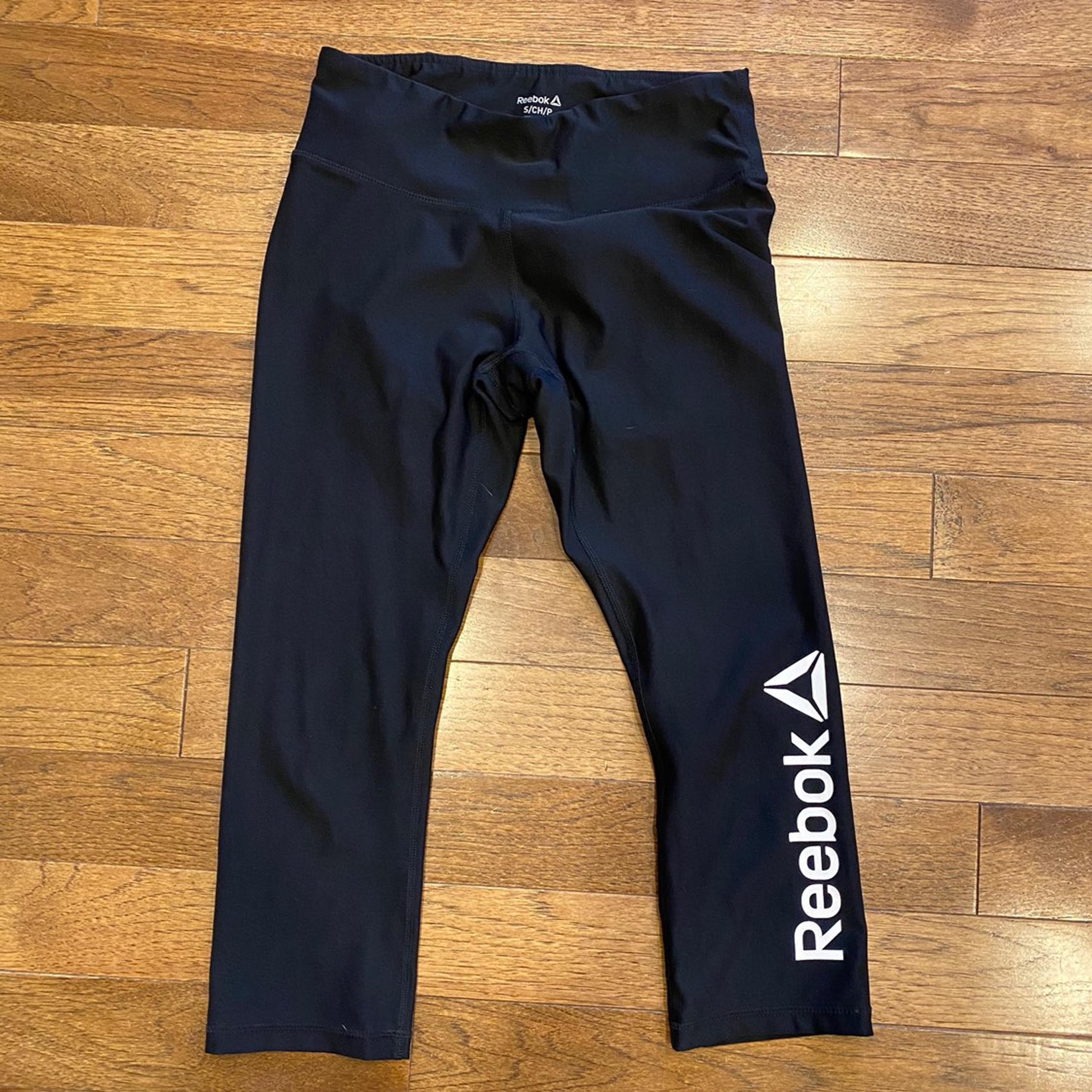 REEBOK BLACK CROP ACTIVE LEGGINGS