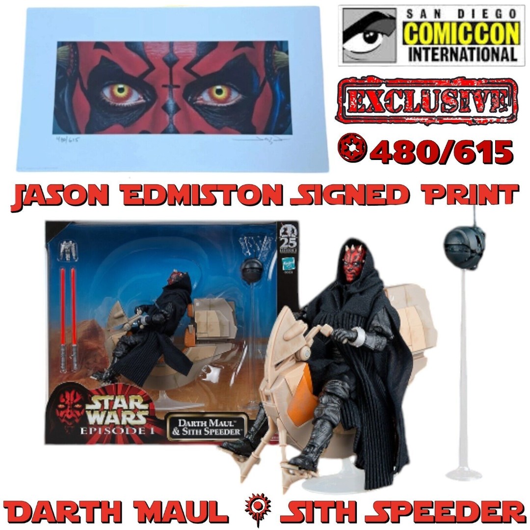 SDCC Star Wars Black Series Darth Maul Sith Speeder Jason Edmiston Signed Print