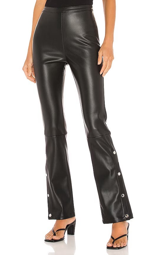 Line & Dot Black Leather Pants