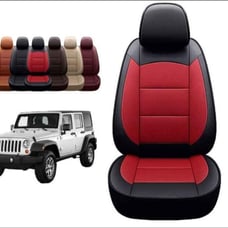Jeep Wrangler JL 4 Door Leather Seat Covers Red & Black NIB