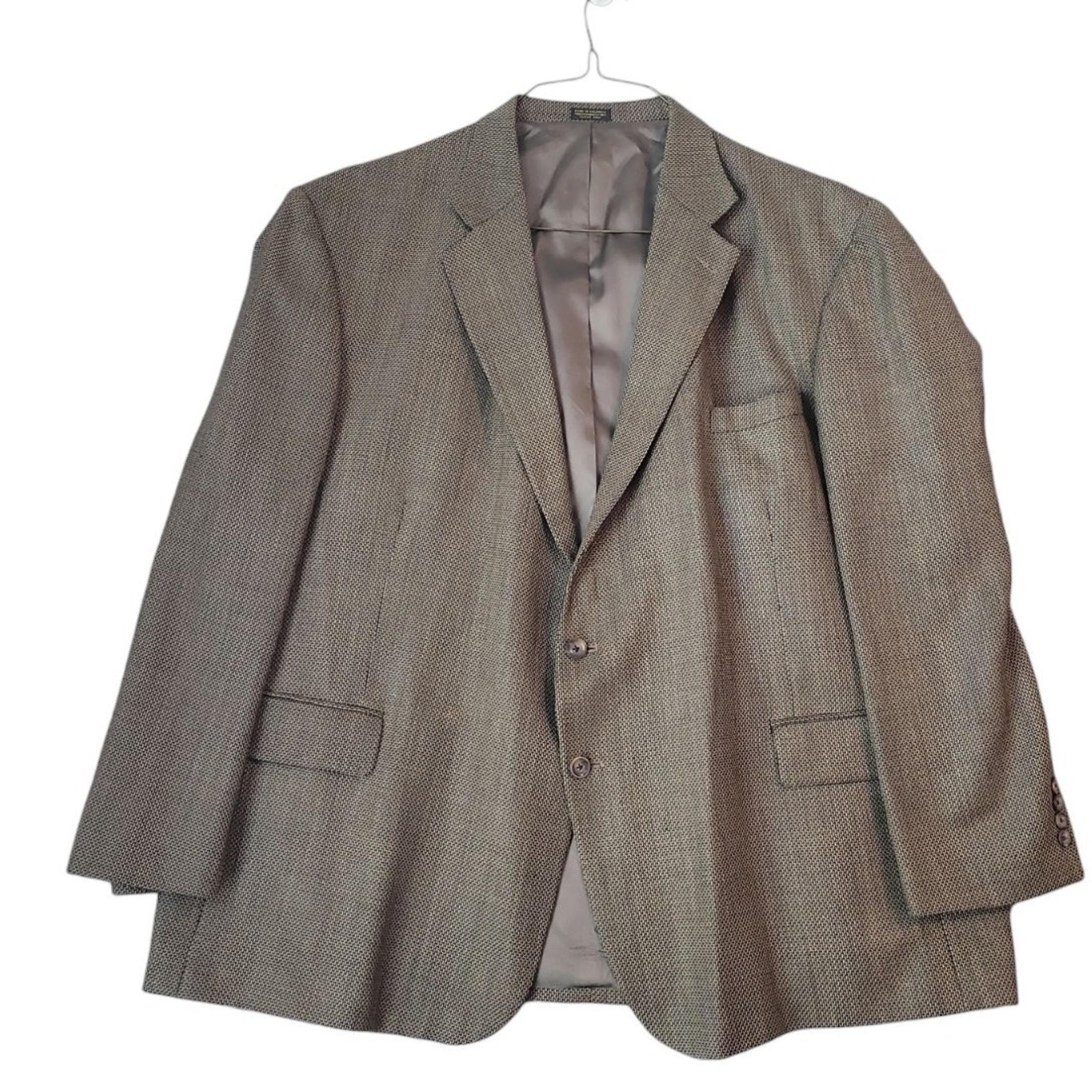 Oscar De La Renta Signature 100% Wool Brown 56R Blazer Jacket