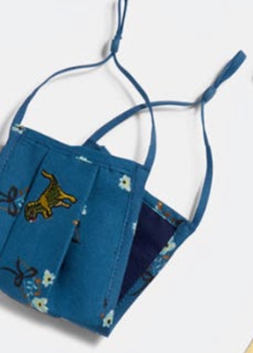 Coach Blue Floral Print Rexy Face Mask