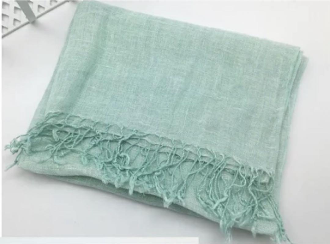 French Made Natural Linen 100% UV Stole Scarf Shawl Green