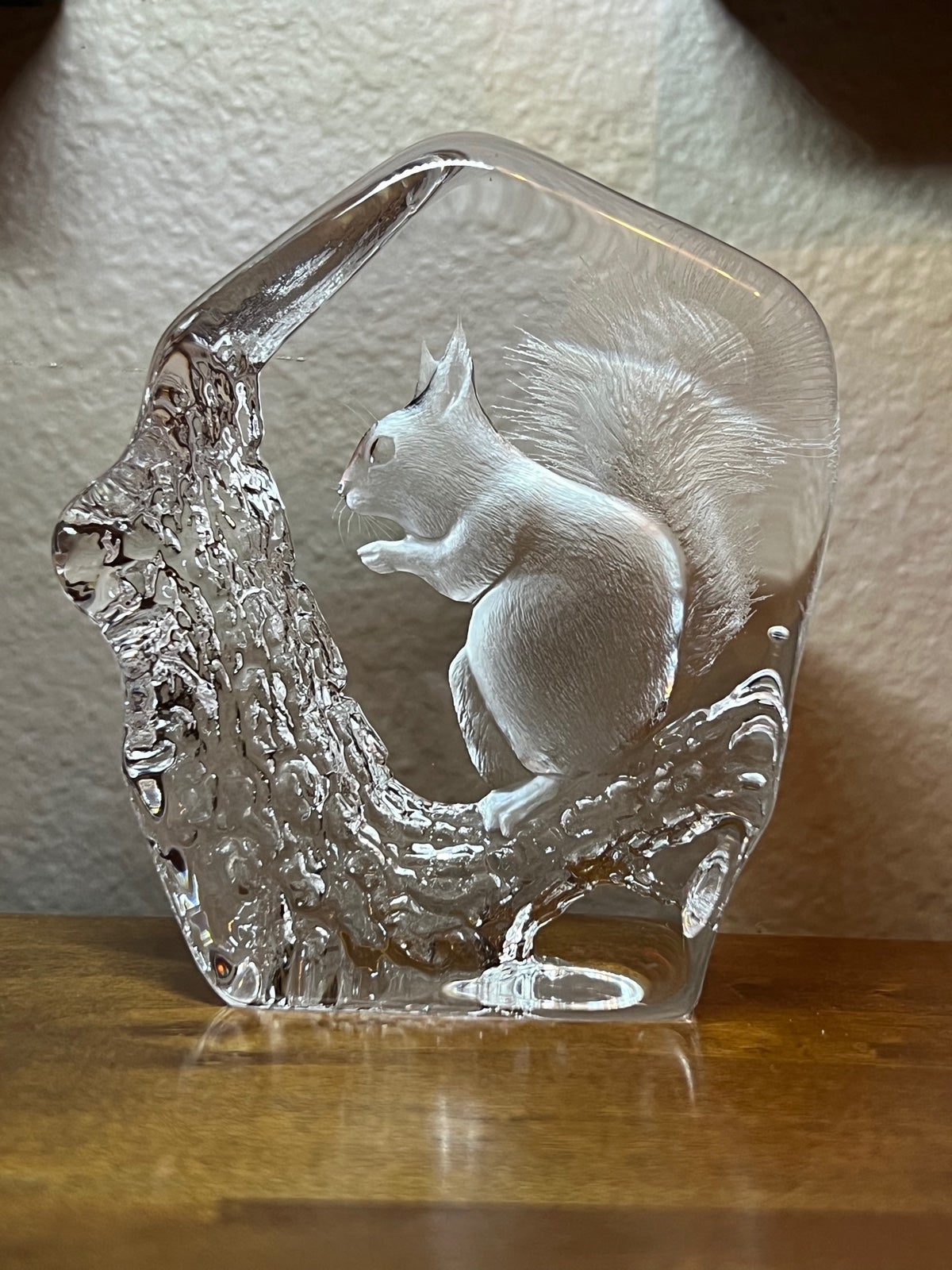 Mats Jonasson Crystal Squirrel Sculpture