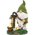 Flocked Solar Garden Gnome Statue Decoration Bundle (3 Items)